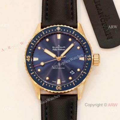 GF Factory Blancpain Fifty Fathoms Bathyscaphe GF Swiss 1315 Watch Rose Gold Blue Dial